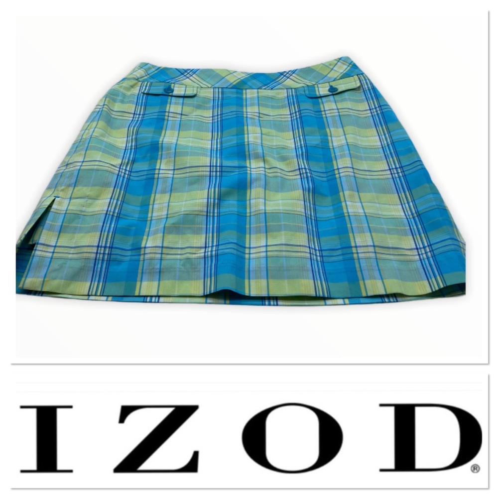 🆕 Izod green and blue plaid skort